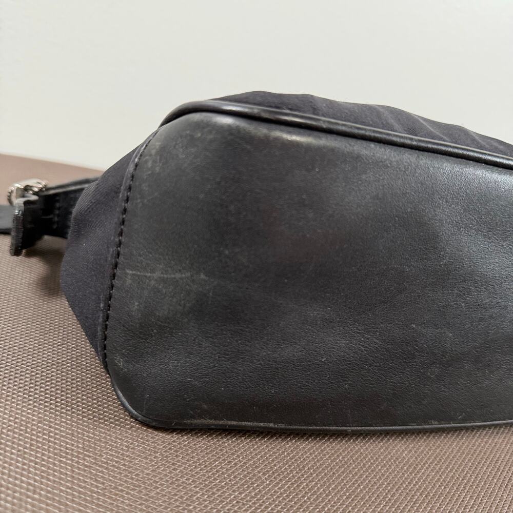 Coach Vintage Neoprene Leather Trim Small Solid Black Purse Pouchette 90s Rare - Picture 7 of 15